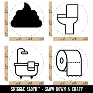 Bathroom Bathtub Towel Toilet Poop Paper Roll Rubber Stamp Set for Stamping Crafting Planners