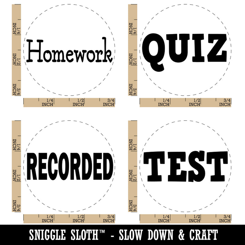 Teacher School Quiz Homework Test Recorded Rubber Stamp Set for Stamping Crafting Planners