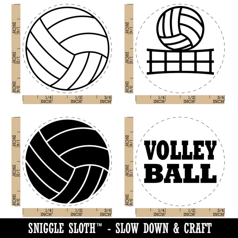 Volleyball Sport Ball Net Text Rubber Stamp Set for Stamping Crafting Planners