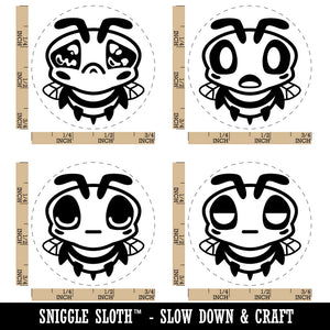 Cute Bee Sad Shocked Sleepy Unamused Rubber Stamp Set for Stamping Crafting Planners