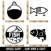 Fish Fishing Float Bobber Lure Rubber Stamp Set for Stamping Crafting Planners