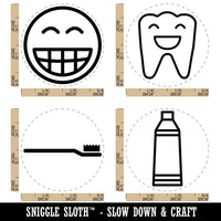 Dentist Dental Tooth Care Toothpaste Toothbrush Rubber Stamp Set for Stamping Crafting Planners