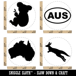 Australia AUS Country Koala Kangaroo Rubber Stamp Set for Stamping Crafting Planners