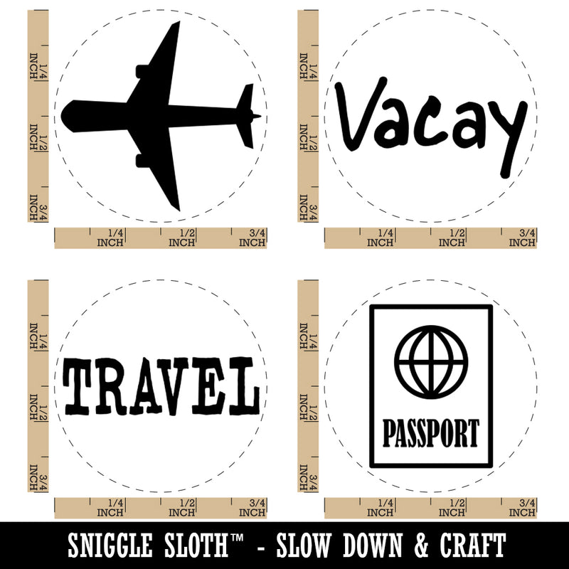 Vacation World Travel Airplane Country Vacay Rubber Stamp Set for Stamping Crafting Planners