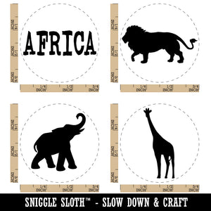 Africa African Plains Lion Elephant Giraffe Rubber Stamp Set for Stamping Crafting Planners