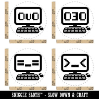 Kawaii Computers Troubled Tired Kissing Happy Rubber Stamp Set for Stamping Crafting Planners
