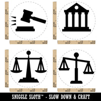 Lawyer Judge Legal Scales of Justice Gavel Courthouse Rubber Stamp Set for Stamping Crafting Planners