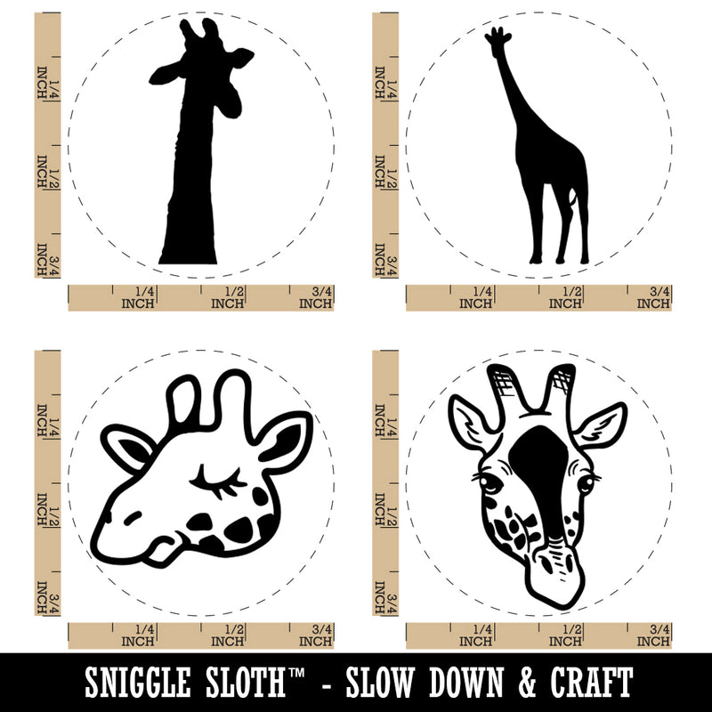 Giraffe Head Sleepy Standing Solid Rubber Stamp Set for Stamping Crafting Planners