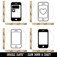 Mobile Smart Phone Tablet Texting Rubber Stamp Set for Stamping Crafting Planners