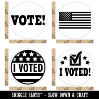 I Voted Election Patriotic USA Flag Rubber Stamp Set for Stamping Crafting Planners