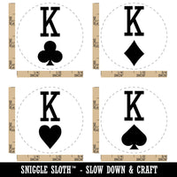 King of Spades Hearts Diamonds Clubs Card Suit Rubber Stamp Set for Stamping Crafting Planners