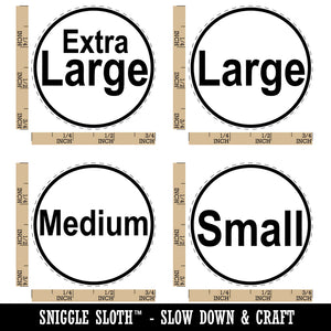 Size Tag Labels Small Medium Large Extra XL Rubber Stamp Set for Stamping Crafting Planners