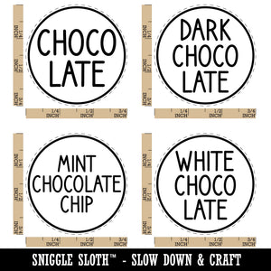 Flavor Scent Labels Chocolate Dark White Mint Rubber Stamp Set for Stamping Crafting Planners