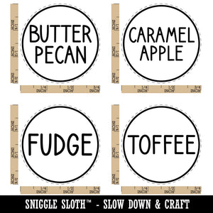 Flavor Scent Labels Fudge Toffee Butter Pecan Caramel Apple Rubber Stamp Set for Stamping Crafting Planners