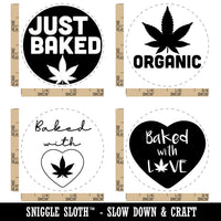 Marijuana Baked Organic Labels Rubber Stamp Set for Stamping Crafting Planners