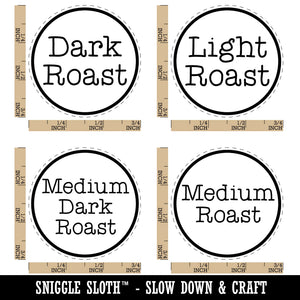 Coffee Labels Roast Light Medium Dark Rubber Stamp Set for Stamping Crafting Planners