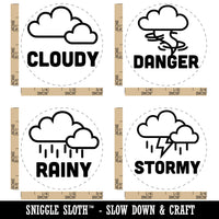 Weather Day Planner Stormy Rainy Cloudy Danger Rubber Stamp Set for Stamping Crafting Planners