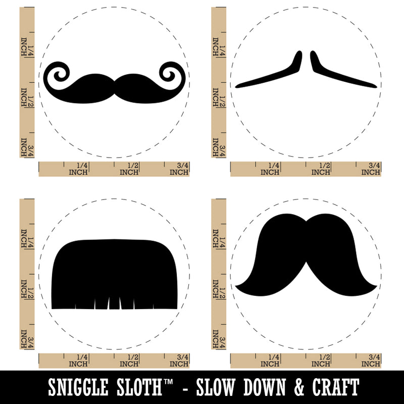 Mustache Styles Walrus Pencil Toothbrush Imperial Rubber Stamp Set for Stamping Crafting Planners