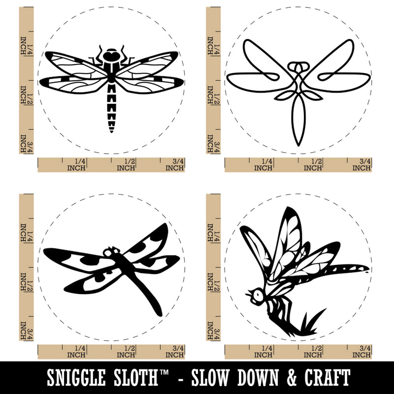 Dragonflies Dragonfly Flying Elegant Rubber Stamp Set for Stamping Crafting Planners
