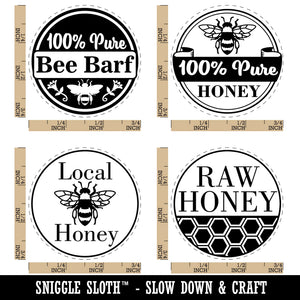 Pure Raw Organic Honey Bee Barf Label Rubber Stamp Set for Stamping Crafting Planners