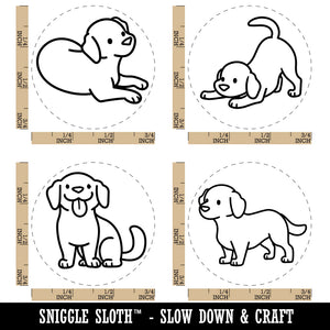 Labrador Retriever Dogs Standing Sitting Playing Rubber Stamp Set for Stamping Crafting Planners
