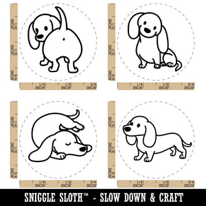 Dachshund Wiener Dogs Standing Sleeping Sitting Butt Rubber Stamp Set for Stamping Crafting Planners