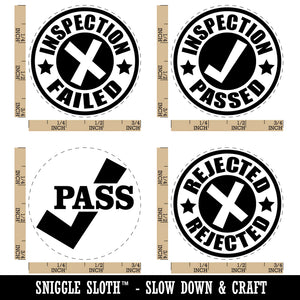 Quality Control QC Inspection Pass Passed Fail Failed Rejected Rubber Stamp Set for Stamping Crafting Planners