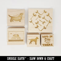 Cat and Crow with Skull Square Rubber Stamp for Stamping Crafting