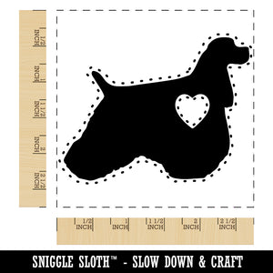 American Cocker Spaniel Dog with Heart Square Rubber Stamp for Stamping Crafting