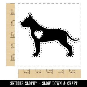 American Staffordshire Terrier Amstaff Dog with Heart Square Rubber Stamp for Stamping Crafting