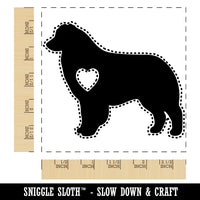 Australian Shepherd Dog Aussie with Heart Square Rubber Stamp for Stamping Crafting