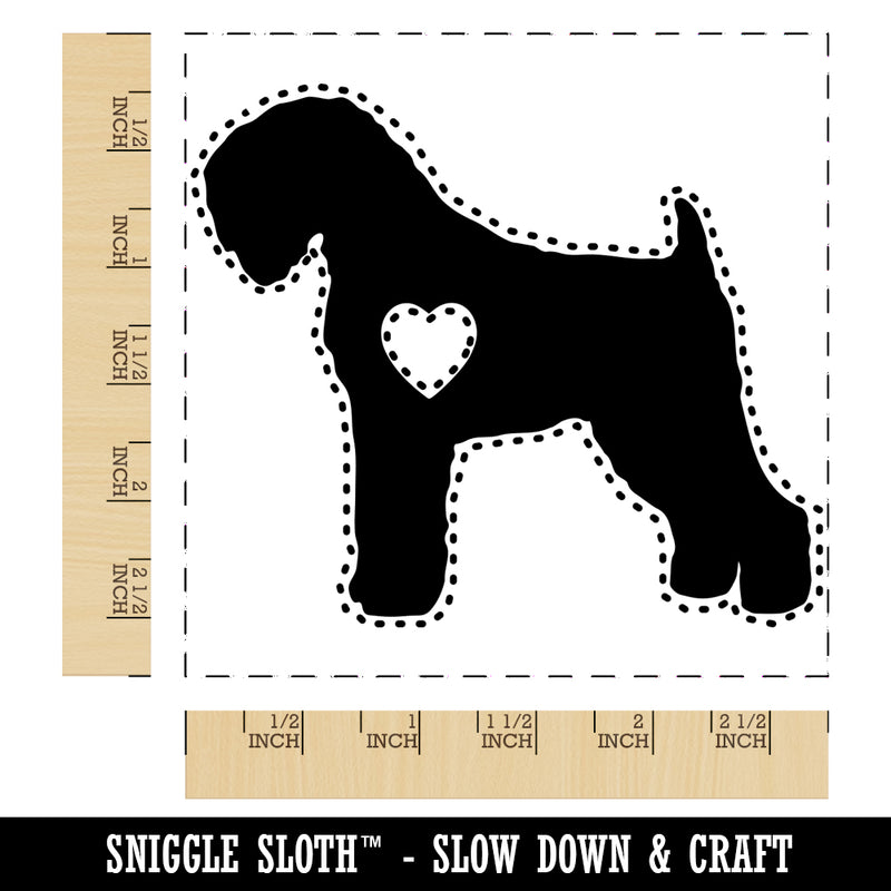 Black Russian Terrier Chornyi Dog with Heart Square Rubber Stamp for Stamping Crafting