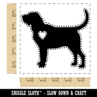 Bloodhound Dog with Heart Square Rubber Stamp for Stamping Crafting