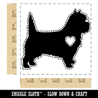 Cairn Terrier Dog with Heart Square Rubber Stamp for Stamping Crafting