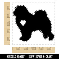 Chow Chow Dog with Heart Square Rubber Stamp for Stamping Crafting