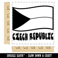 Czech Republic with Waving Flag Cute Square Rubber Stamp for Stamping Crafting