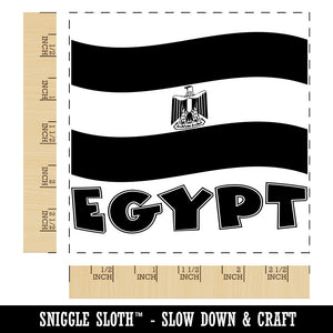 Egypt with Waving Flag Cute Square Rubber Stamp for Stamping Crafting