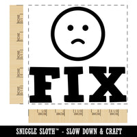 Fix with Frown Face Teacher Motivation Square Rubber Stamp for Stamping Crafting