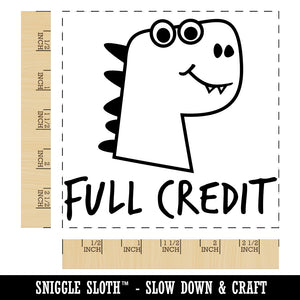 Full Credit Dinosaur Teacher Motivation Square Rubber Stamp for Stamping Crafting