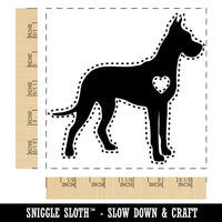 Great Dane Dog with Heart Square Rubber Stamp for Stamping Crafting