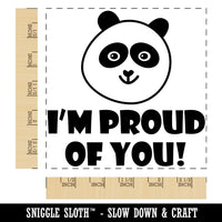 I'm Proud of You Happy Panda Teacher Motivation Square Rubber Stamp for Stamping Crafting