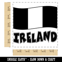 Ireland with Waving Flag Cute Square Rubber Stamp for Stamping Crafting