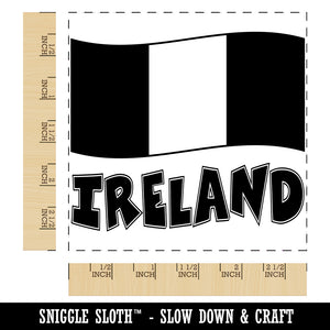 Ireland with Waving Flag Cute Square Rubber Stamp for Stamping Crafting