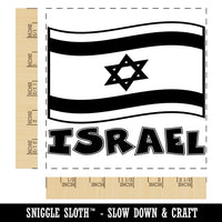 Israel with Waving Flag Cute Square Rubber Stamp for Stamping Crafting