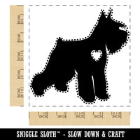 Miniature Schnauzer Dog with Heart Square Rubber Stamp for Stamping Crafting