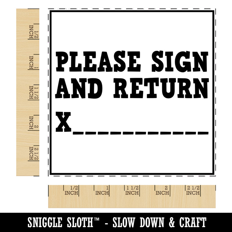 Please Sign and Return with Signature Line Teachers Square Rubber Stamp for Stamping Crafting