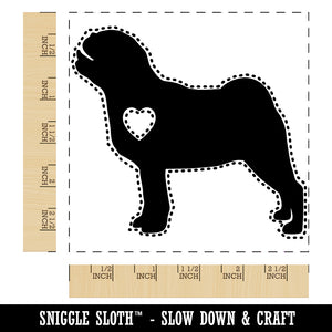 Pug Dog with Heart Square Rubber Stamp for Stamping Crafting