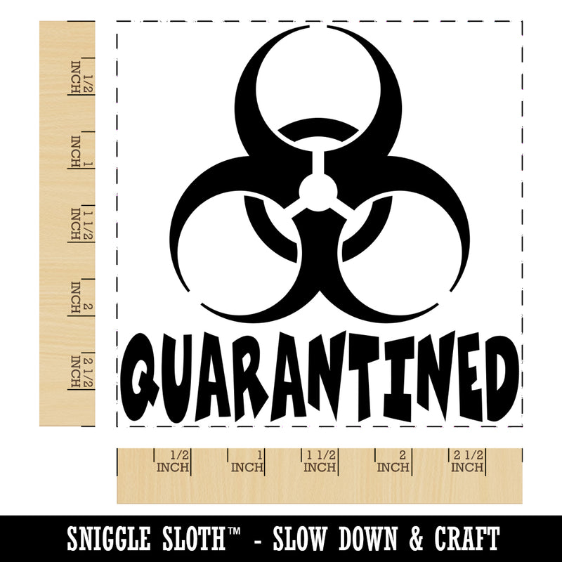 Quarantined Biohazard Symbol Square Rubber Stamp for Stamping Crafting