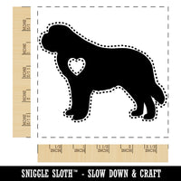 St Bernard Saint Dog with Heart Square Rubber Stamp for Stamping Crafting