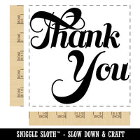 Thank You Elegant Text Square Rubber Stamp for Stamping Crafting